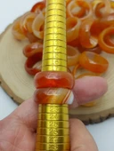 Akik Taşı Kalın Boy Yüzük – Bal Kahve Alacalı –  11*4mm Kalınlık  (59962) thumbnail 3