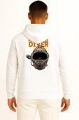 Kapüşonlu First Class Diver Cep ve Sırt Baskılı Unisex Sweatshirt thumbnail 5