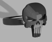 Byr Yüzük 2 Punisher Kafatası Kafatası (Plastik Aparattır!!!) 3D thumbnail 3