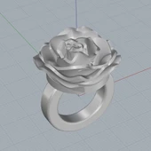 Byr Gül Yüzük (Sadece Plastik Aparattır!!!) 3D thumbnail 3