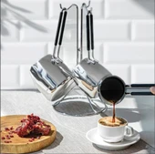 Nehir Modern Askı Standlı 4 Parça Çelik Cezve Seti thumbnail 1