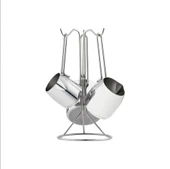 Nehir Modern Askı Standlı 4 Parça Çelik Cezve Seti thumbnail 3