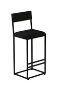 İbiza Bar Sandalyesi , Bar Taburesi , Ada Mutfak Sandalyesi , Taburesi - Siyah Kumaş thumbnail 3
