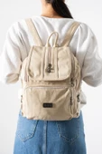 Suni Deri Yıkama Sırt Çantası (Poliüretan) Krem Model:(571-14-16J) thumbnail 1