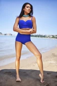 Zi Kadın Saks Mavisi Yüksek Bel Bikini Alt Üst Takım thumbnail 4