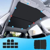 Tesla Model Y 2020–2023 Tavan Penceresi Güneşlik Katlanabilir UV Isı Yalıtımlı Çantalı Siyah Gri thumbnail 2