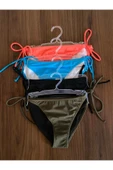 Zi 4 Renk 1 Paket Haki-siyah-açıkmavi-nar Çiçeği Ince Ip Bağcıklı Bikini Altı thumbnail 1