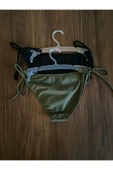 Zi 2 RENK 1 PAKET Haki -Siyah İnce İp Bağcıklı Bikini Altı thumbnail 2