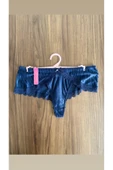 Zi 3 Adet 1 Paket Lacivert Çizgi Dantelli Taş Detaylı Hipster Külot thumbnail 3