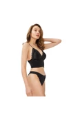 Zi Siyah Kadife Dantel Detaylı Bralet Sütyen Külot Takımı thumbnail 1