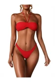 Zi Kırmı Çok Dar Kalıp Straplez Bikini Üstü thumbnail 1
