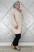 KADIN TAŞ DETAYLI KAPÜŞONLU TESETTÜR GİY ÇIK thumbnail 7