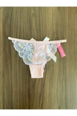 Zi Pudra Dantel Fiyonk Ve Taş Detaylı Kadın Tanga Külot thumbnail 1
