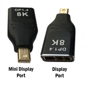 DisplayPort 8k to mini DisplayPort Adaptörü Çift Yönlü çevirici thumbnail 4