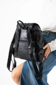 Suni Deri Yıkama Sırt Çantası (Poliüretan) Siyah Model:(571-14-16J) thumbnail 2