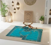 Çift Seccadesi Diz Acıtmaz Yumuşak Namazlık Turkuaz thumbnail 5