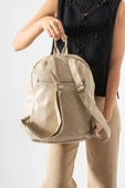 Suni Deri Yıkama Sırt Çantası (Poliüretan) Krem Model:(571-14-16H) thumbnail 2