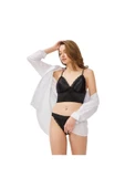 Zi Siyah Kadife Dantel Detaylı Bralet Sütyen Külot Takımı thumbnail 3