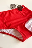 Zi Kırmızı Yüksek Bel Bikini Alt Üst Takım thumbnail 8