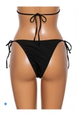 Zi Siyah Kenarları Ince Ip Bağlama Detaylı Bikini Altı thumbnail 2