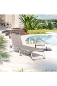 ASTERA 467FHM5GGF4 Ayarlanabilir ve Katlanabilir Gölgelikli Şezlong, 55x193x31 CM, Gri Kırçıllı, GCB1 thumbnail 2