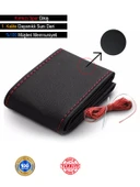 Suzuki Swift ÖZEL süper deri Direksiyon Kılıfı, Dikmeli Kırmızı Spor Dikişli thumbnail 2