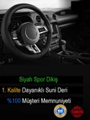Audi TT ÖZEL süper deri Direksiyon Kılıfı, Dikmeli Siyah Spor Dikiş thumbnail 3
