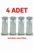LUDIA Metal Ayarlanabilir 4 Adet Mobilya Ayağı Metal Tablalı 8cm thumbnail 1