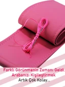 Alfa Romeo 145 Pembe ÖZEL süper deri Dikişli Direksiyon Kılıfı thumbnail 2