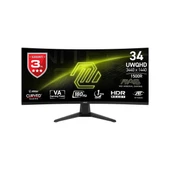 MSI 34 MAG 346CQ 3440x1440 (UWQHD) 21:9 CURVE 1500R VA 180HZ 1MS FREESYNC PREMIUM GAMING MONITOR thumbnail 1