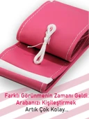Suzuki Liana Pembe ÖZEL süper deri Beyaz Yüzüklü Dikişli Direksiyon Kılıfı thumbnail 2