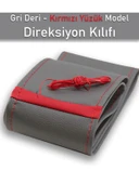 Mazda 5 Gri ÖZEL süper deri Kırmızı Yüzüklü Dikişli Direksiyon Kılıfı thumbnail 2