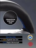 Peugeot ÖZEL süper deri Direksiyon Kılıfı, Mavi Şeritli Spor Dikiş thumbnail 2