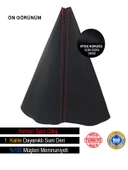 Opel Agila Siyah Deri özel yeni Tasarım Kırmızı Spor Dikiş Vites Körüğü thumbnail 1