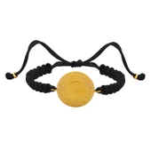 Gekas Kuyumculuk 22 Ayar Yeni  Altın Siyah Renkli Yarım İpli Bileklik thumbnail 3