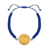 Gekas Kuyumculuk 22 Ayar Yeni Yarım Altın Mavi Renkli İpli Bileklik thumbnail 2