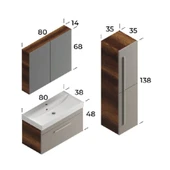 MALTA 80 CM BANYO DOLABI   (BAROK-DEFNE) thumbnail 2