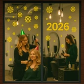 yılbaşı kartaneleri sarı  ,yılbaşı stickerları,kartanesi sticker  60 adet thumbnail 3