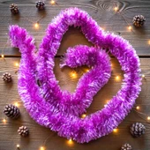 YILBAŞI BOYUN SİMİ METALİK PEMBE 2 METRE YILBAŞI BOYUN SİMİ YUMUŞAK GARLAND YILBAŞI SÜSLEMELERİ thumbnail 1