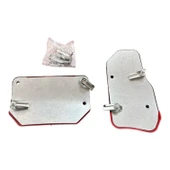 Universal Otomatik Metal Pedal Seti 2 Parça Krom Kırmızı thumbnail 2