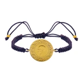 Gekas Kuyumculuk 22 Ayar Yeni Yarım Altın Mor Renkli İpli Bileklik thumbnail 3