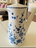 Antika Seltmann Weiden Alman Porseleni Mavi Çiçek Desenli Büyük Kahve Demleme Potu/Coffee Pot thumbnail 2