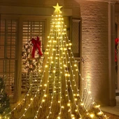 VIP PROFESYONEL IŞIKLI TEPE YILDIZLI LED IŞIK GÜN IŞIĞI 9 DALLI 282 LEDLİ IP65 SU GEÇİRMEZ LED IŞIK thumbnail 3