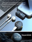 Type-C Girişli 300mAh Dijital Ekranlı 2.4G Kablosuz Çift Yaka Mikrofonu Pro++ thumbnail 2