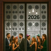 yılbaşı kartaneleri siyah ,yılbaşı stickerları,kartanesi sticker 60 adet thumbnail 1