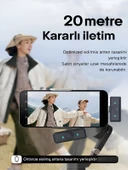 Lightining Girişli 300mAh Dijital Göstergeli 2.4G Kablosuz Çift Yaka Mikrofonu Pro++ thumbnail 6