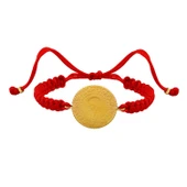 Gekas Kuyumculuk 22 Ayar Yeni Yarım Altın Kırmızı Renkli İpli Bileklik thumbnail 3