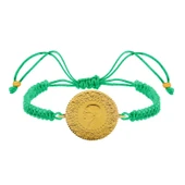 Gekas Kuyumculuk 22 Ayar Yeni Yarım Altın Yeşil Renkli İpli Bileklik thumbnail 3