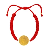 Gekas Kuyumculuk 22 Ayar Yeni Yarım Altın Kırmızı Renkli İpli Bileklik thumbnail 2