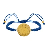 Gekas Kuyumculuk 22 Ayar Yeni Yarım Altın Mavi Renkli İpli Bileklik thumbnail 3